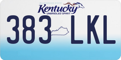 KY license plate 383LKL
