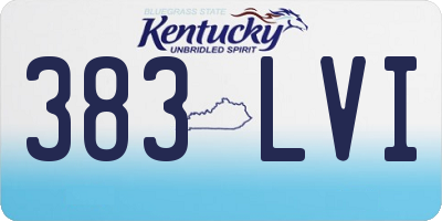 KY license plate 383LVI