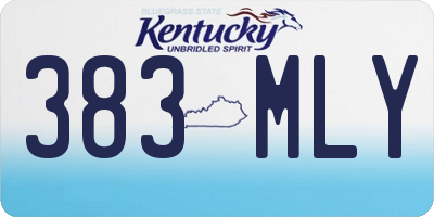 KY license plate 383MLY