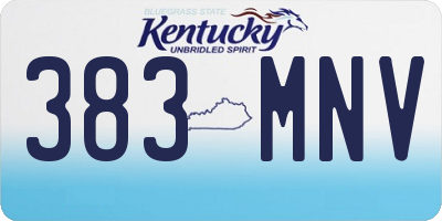 KY license plate 383MNV