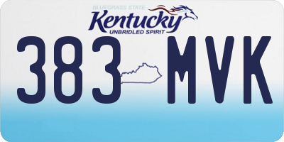 KY license plate 383MVK