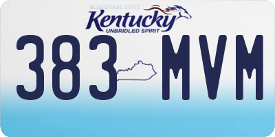 KY license plate 383MVM