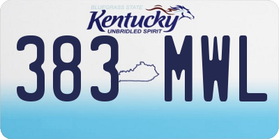 KY license plate 383MWL