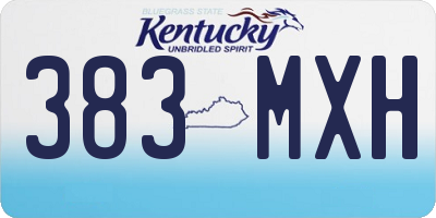 KY license plate 383MXH