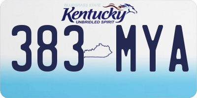 KY license plate 383MYA