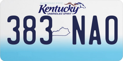 KY license plate 383NAO