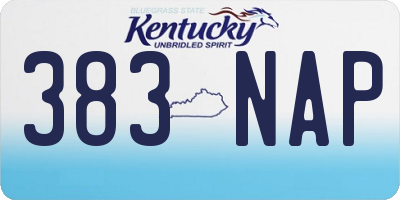 KY license plate 383NAP