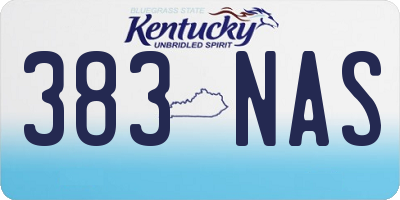 KY license plate 383NAS