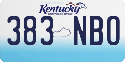 KY license plate 383NBO