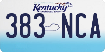 KY license plate 383NCA
