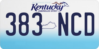 KY license plate 383NCD