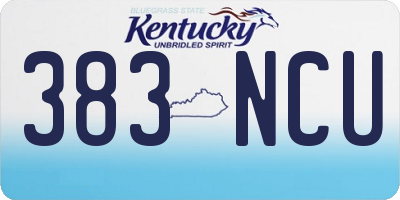 KY license plate 383NCU