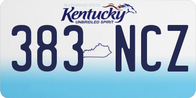 KY license plate 383NCZ