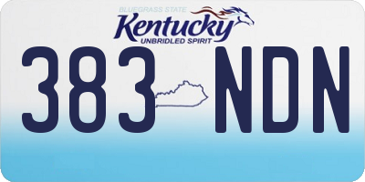 KY license plate 383NDN