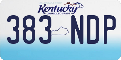 KY license plate 383NDP