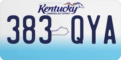 KY license plate 383QYA