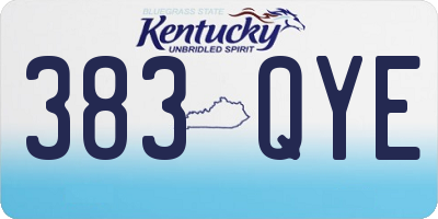 KY license plate 383QYE