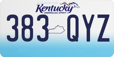 KY license plate 383QYZ