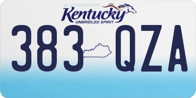 KY license plate 383QZA