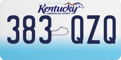 KY license plate 383QZQ