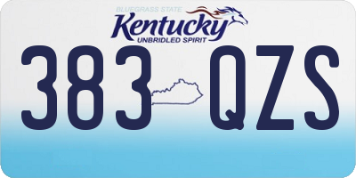 KY license plate 383QZS
