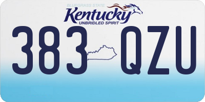 KY license plate 383QZU