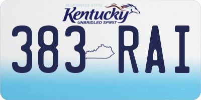 KY license plate 383RAI