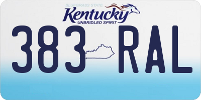 KY license plate 383RAL