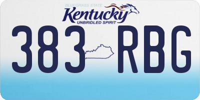 KY license plate 383RBG