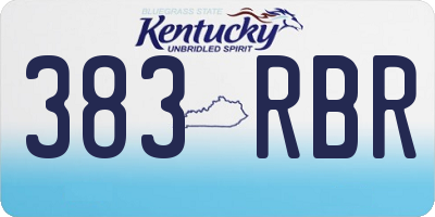 KY license plate 383RBR