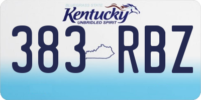 KY license plate 383RBZ