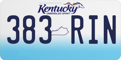 KY license plate 383RIN