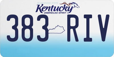 KY license plate 383RIV