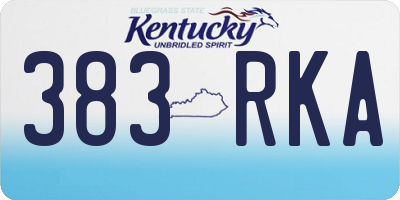 KY license plate 383RKA