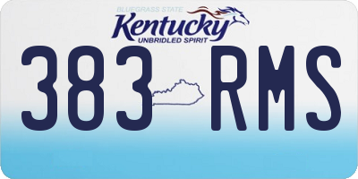 KY license plate 383RMS