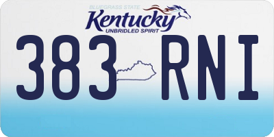 KY license plate 383RNI