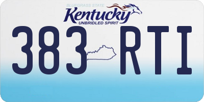 KY license plate 383RTI