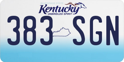 KY license plate 383SGN