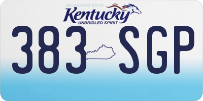 KY license plate 383SGP