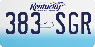 KY license plate 383SGR