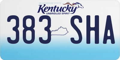 KY license plate 383SHA