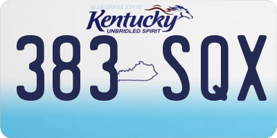 KY license plate 383SQX