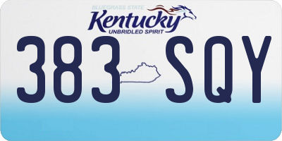 KY license plate 383SQY