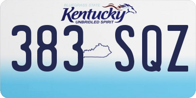 KY license plate 383SQZ