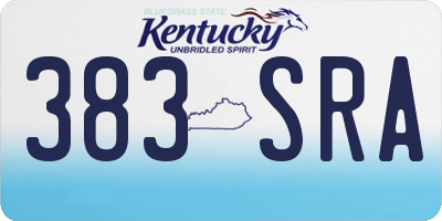 KY license plate 383SRA