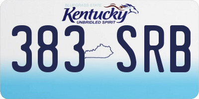 KY license plate 383SRB