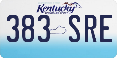 KY license plate 383SRE