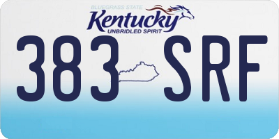KY license plate 383SRF