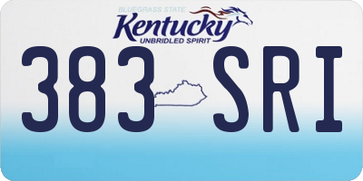 KY license plate 383SRI