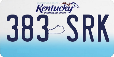 KY license plate 383SRK